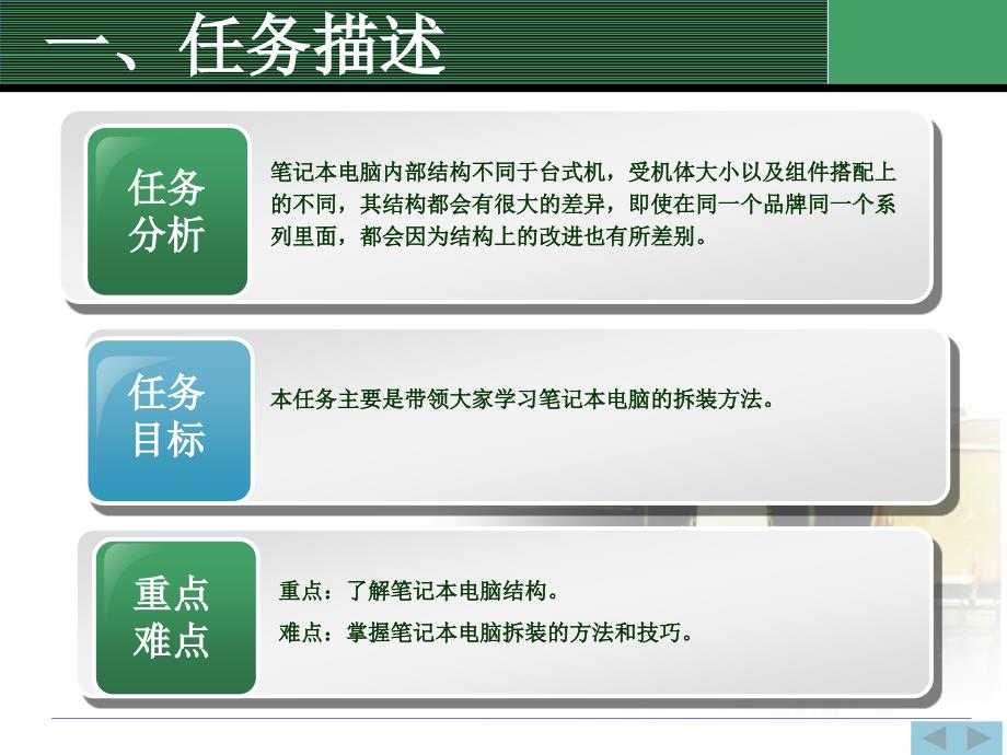 计算机组装与维护 教学课件 ppt 作者 王树平项目五 5-2 拆装笔记本电脑_第3页