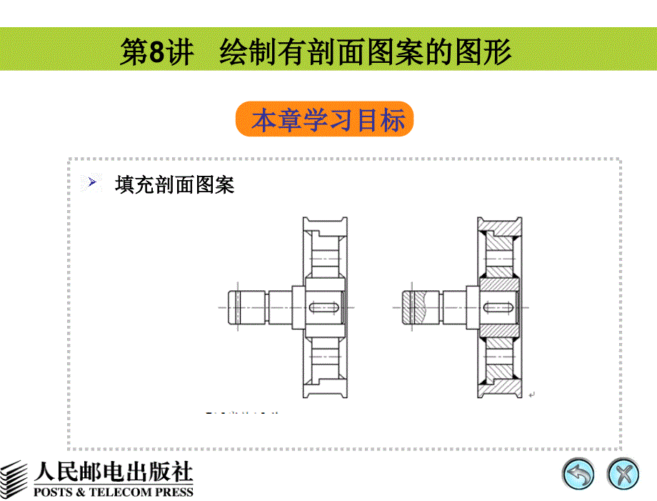 AutoCAD 2008中文版辅助机械制图 教学课件 PPT 作者 姜勇 第8讲 绘制有剖面图案的图形_第1页
