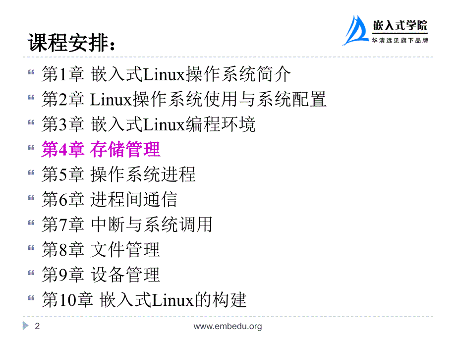 嵌入式Linux操作系统 教学课件 ppt 华清远见嵌入式学院 孙天泽 第4章 存储管理_第2页