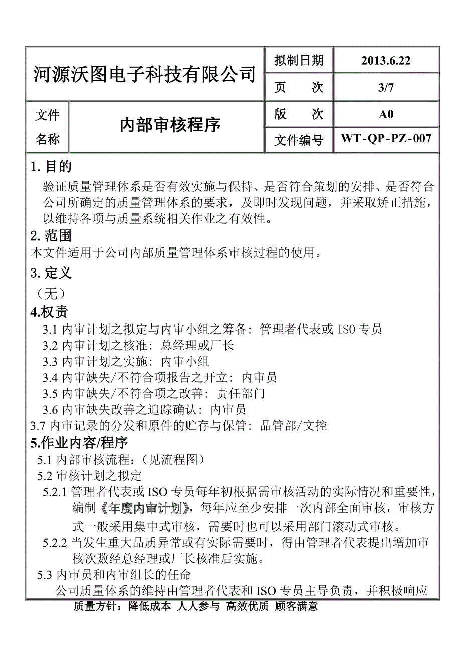 wt-qp-pz-007内部审核程序_第3页