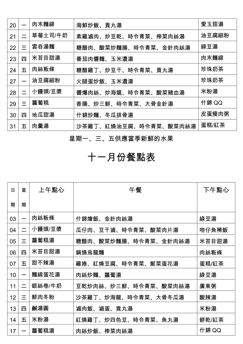 八月份餐点表_第4页