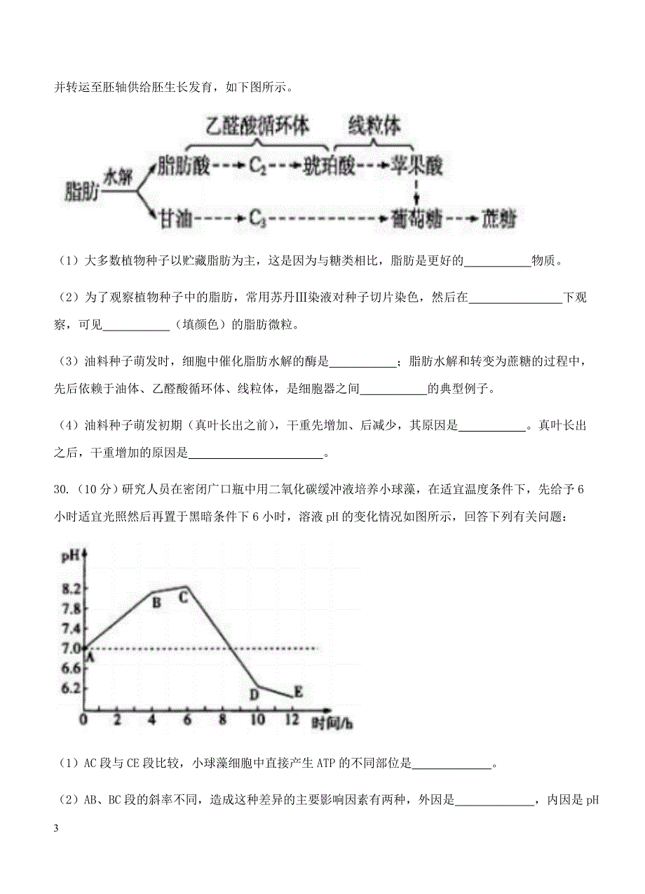 广东省广州市2018届高三上学期期中考试理综生物试卷 含答案_第3页