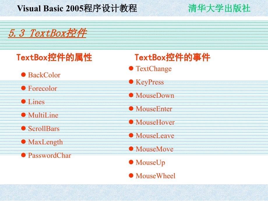 Visual Basic 2005程序设计教程 教学课件 ppt 作者 978-7-302-19476-7 chap05_第5页