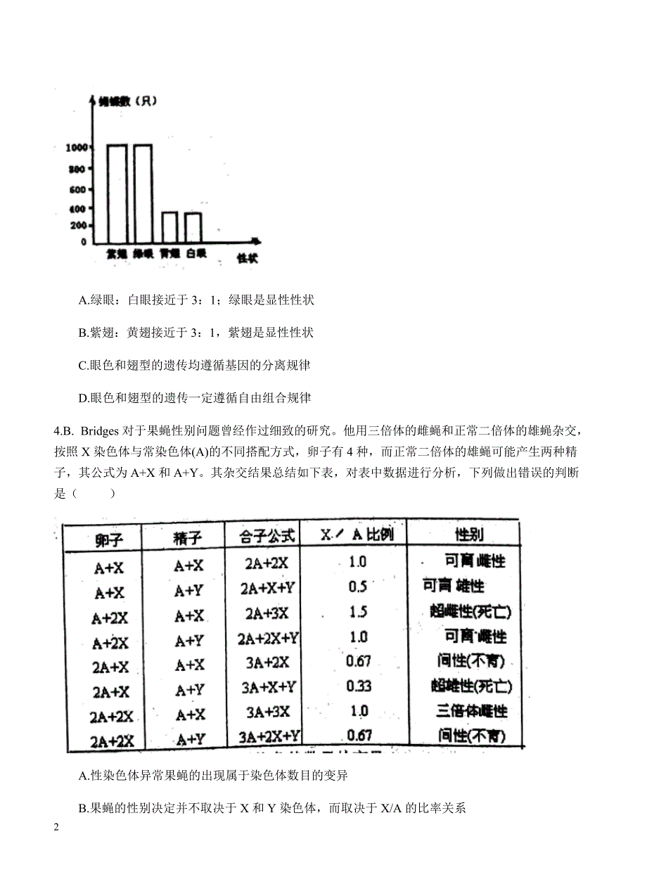 陕西省2018届高三年级第四次模拟理综试卷 含答案_第2页