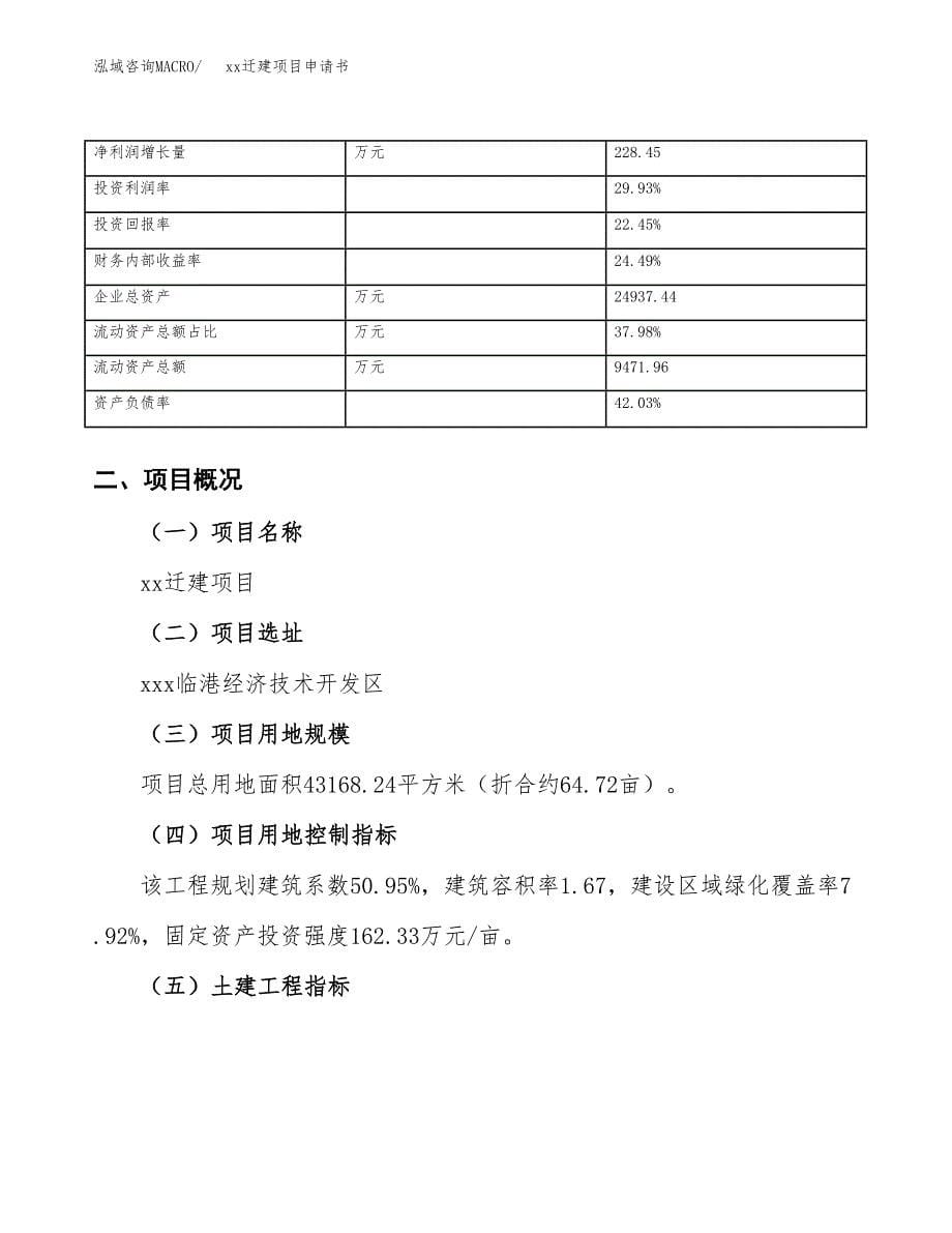 (投资12274.13万元，65亩）xxx迁建项目申请书_第5页