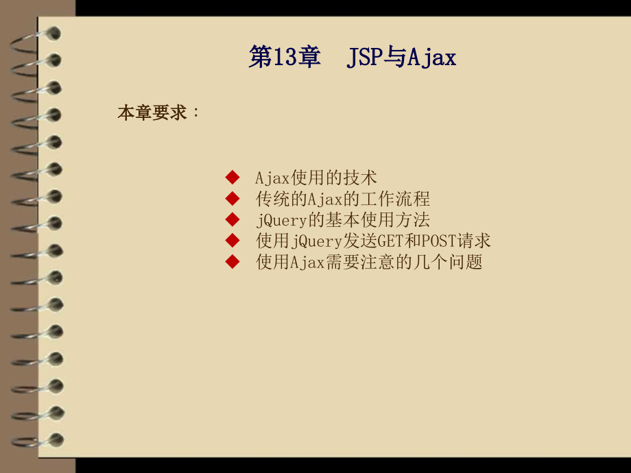 JSP应用开发与实践 教学课件 ppt 作者  刘乃琦 王冲 第13章  JSP与Ajax_第1页