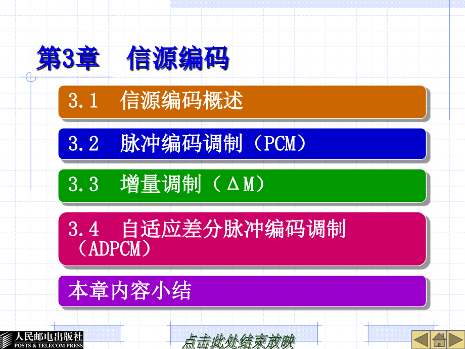 数字通信系统原理教学课件 PPT 作者 李斯伟 第3章  信源编码_第1页