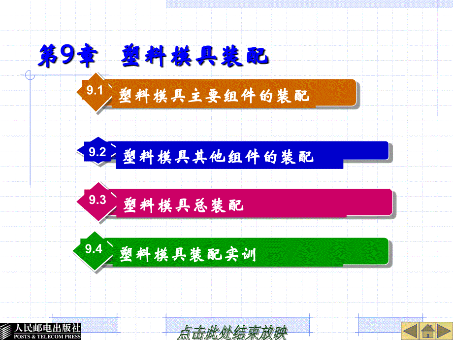 塑料模具设计与制造 高级  教学课件 ppt 作者  张信群 第9章 塑料模具装配_第1页