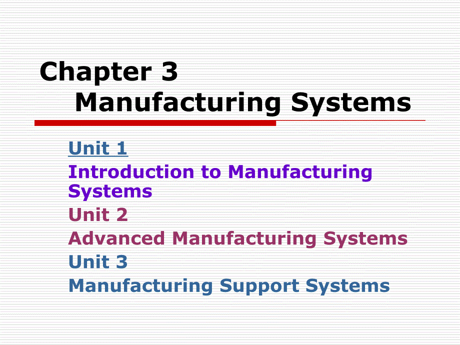 工业工程专业英语 教学课件 ppt 作者 周跃进 任秉银 Chapter 34 Manufacturing Systems_第1页