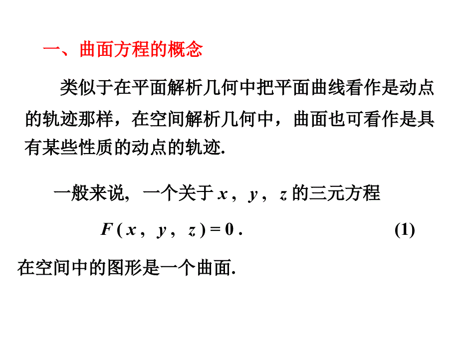 微积分  经济管理  教学课件 ppt 作者 彭红军 张伟 李媛等编第七章 向量与空间解析几何初步 第三节 曲面及其方程_第2页