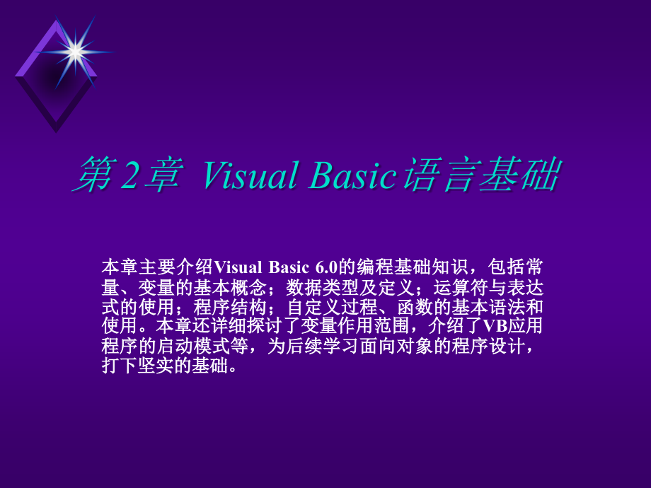 Visual Basic程序设计（第二版）-电子教案-柳青 第2章  Visual Basic语言基础_第2页