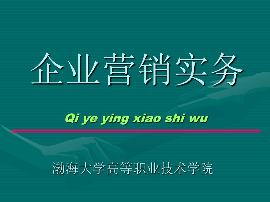 企业营销实务 教学课件 ppt 作者 张海英 企业营销实务5_第1页