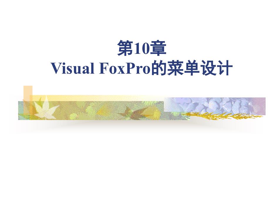 《新编数据库实用教程》-王霓红-电子教案 第10章Visual FoxPro的菜单设计_第1页