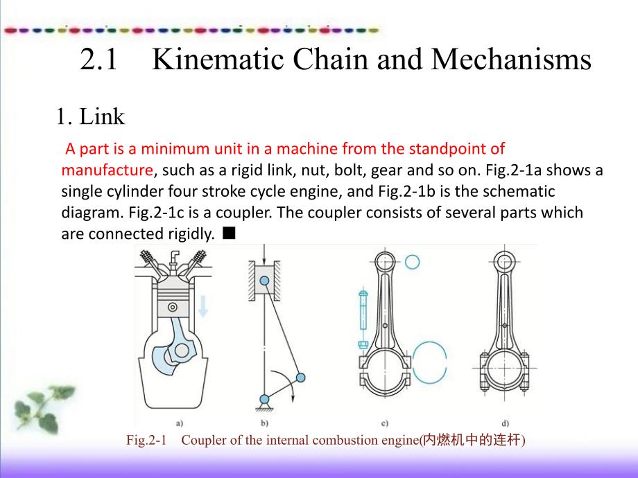 机械原理 英汉双语  教学课件 ppt 作者 张春林 Chapter 2 Structural Analysis of Planar Mechanisms_第2页