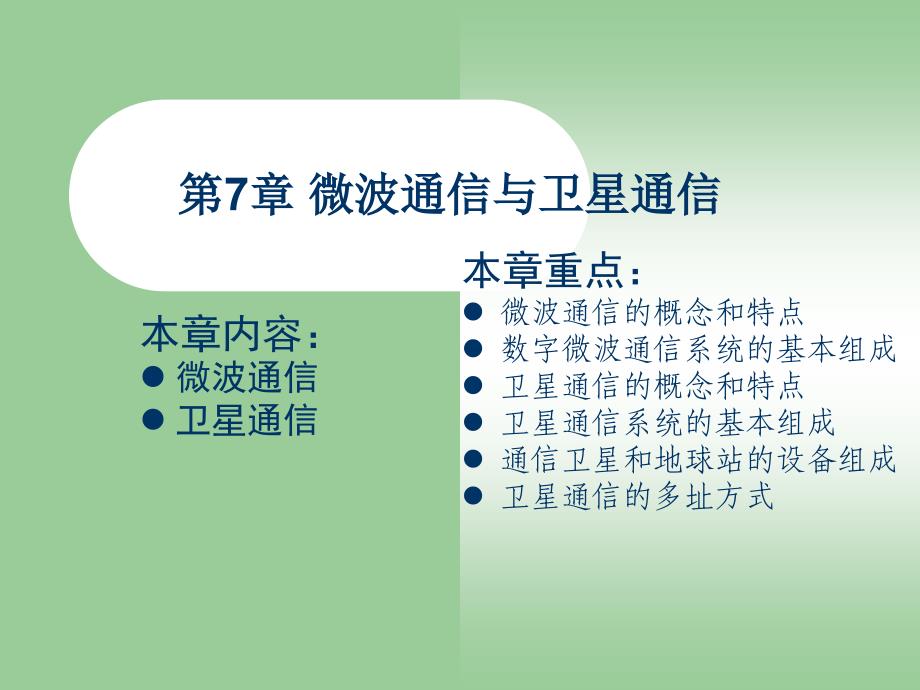 现代通信技术 第2版  普通高等教育“十一五”国家级规划教材  教学课件 ppt 孙青华 第七章 微波通信和卫星通信_第1页