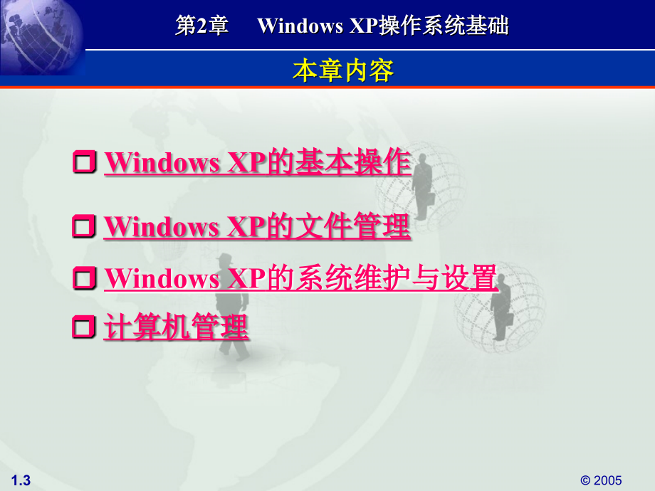 《计算机应用基础教程（XP版）》（徐伟）电子教案 第2章 Windows XP操作系统基础_第3页