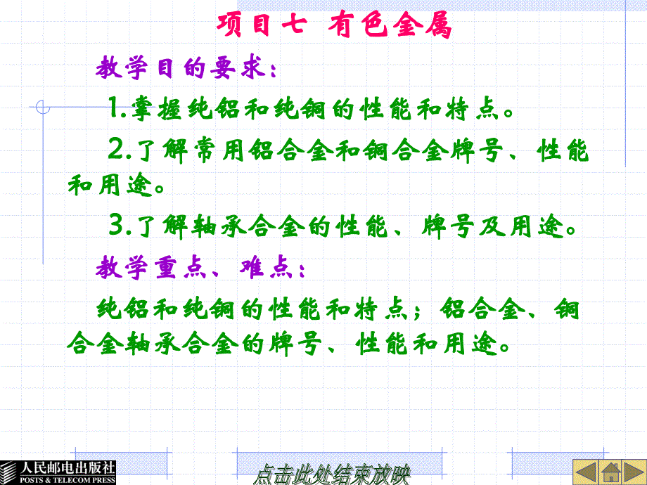 金属工艺学 教学课件 ppt 作者  张良杰 模块七  有色金属_第1页