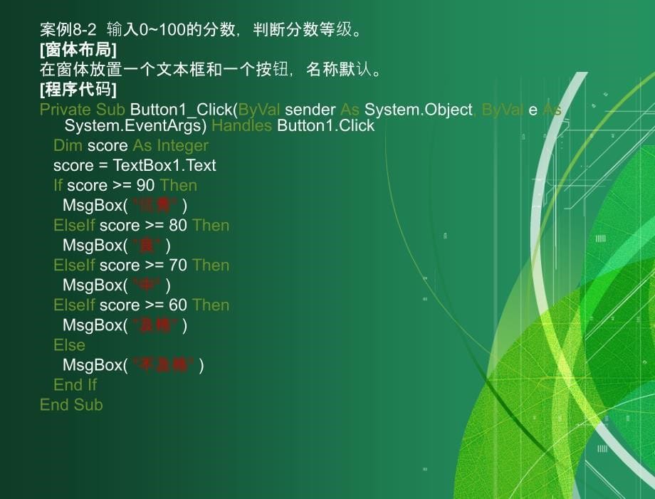 Visual Basic.NET程序设计 普通高等教育“十一五”国家级规划教材  教学课件 ppt 作者  柳青 严健武 第八章_第5页