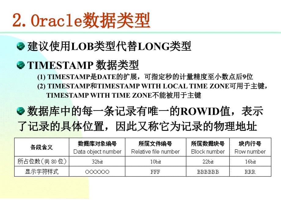 《Oracle数据库实用教程（第二版）》-唐远新-电子教案（含源代码） 第05章  表_第5页