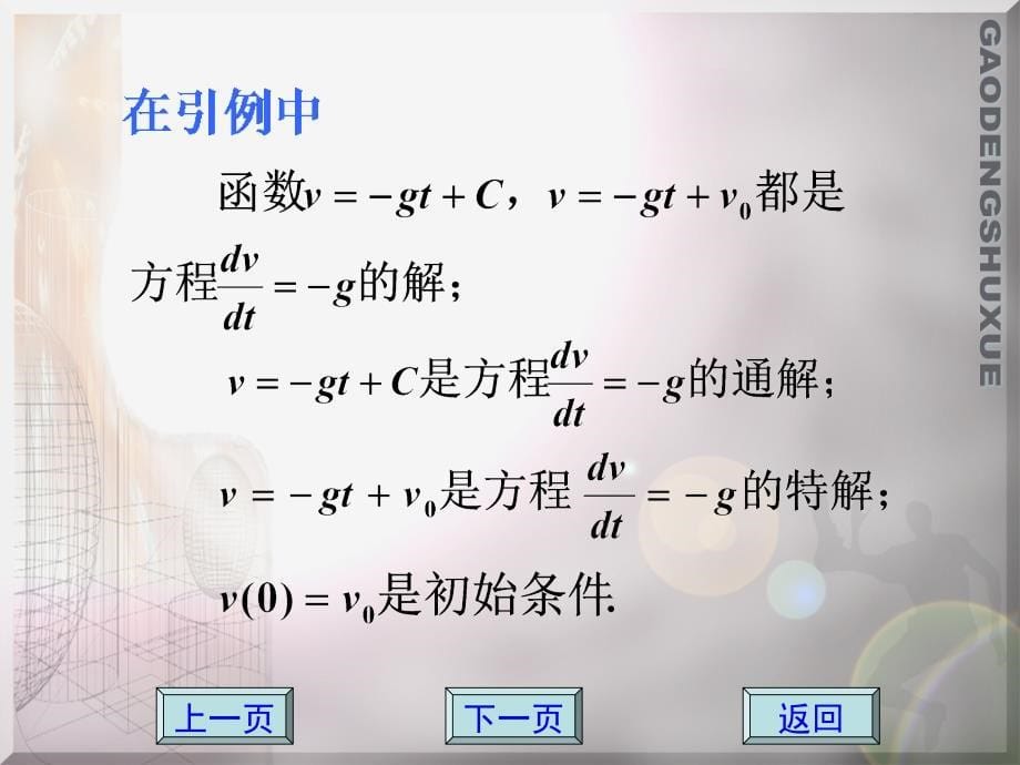 应用数学 教学课件 ppt 作者 方鸿珠 蔡承文 4-4 简单常微分方程 _第5页