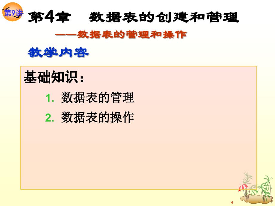 关系数据库与SQL Server 2008 第2版 教学课件 ppt 作者 龚小勇 第9讲  数据表的管理和操作_第4页