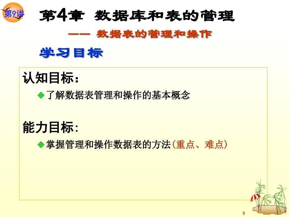 关系数据库与SQL Server 2008 第2版 教学课件 ppt 作者 龚小勇 第9讲  数据表的管理和操作_第5页