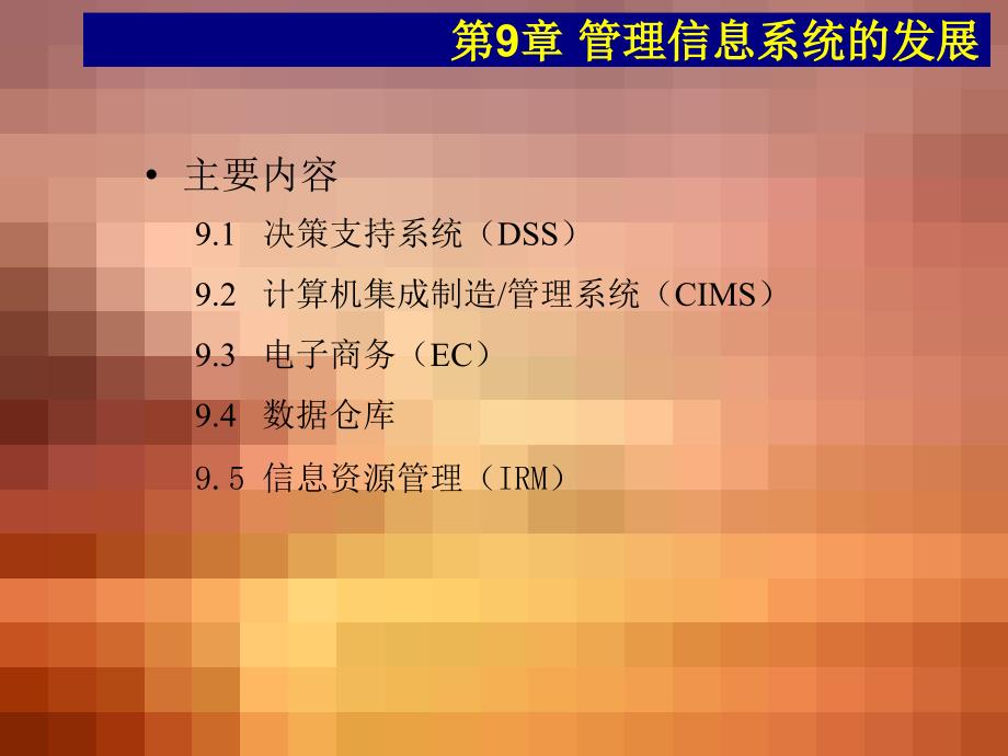 《管理信息系统》-电子教案-李禹生 MIS9_第1页