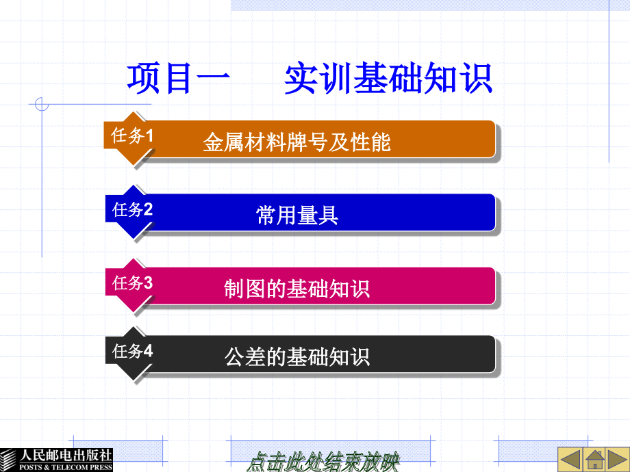 金工实训 工业和信息化高职高专“十二五”规划教材立项项目  教学课件 ppt 作者  周兰菊 项目一实训基础知识_第1页