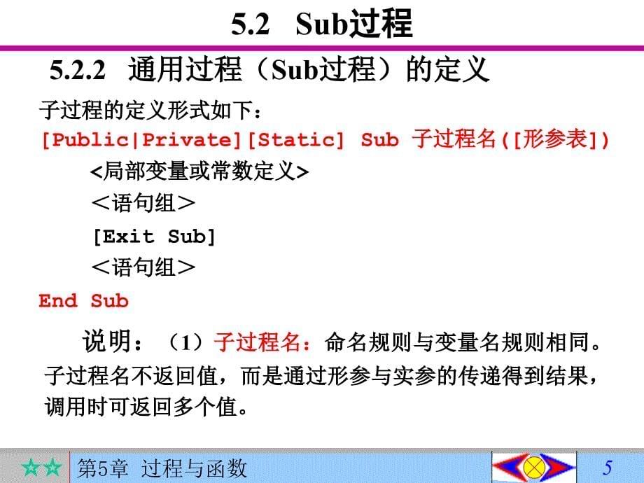 Visual Basic 6.0程序设计教程 第4版  普通高等教育“十一五”国家级规划教材  教学课件 ppt 作者  罗朝盛 第5章 过程与函数_第5页