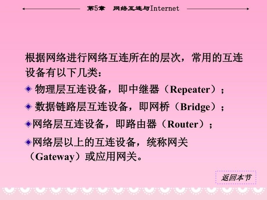 《计算机网络实用技术》（雷建军 主编）电子教案 第5章  网络互连与Internet_第5页