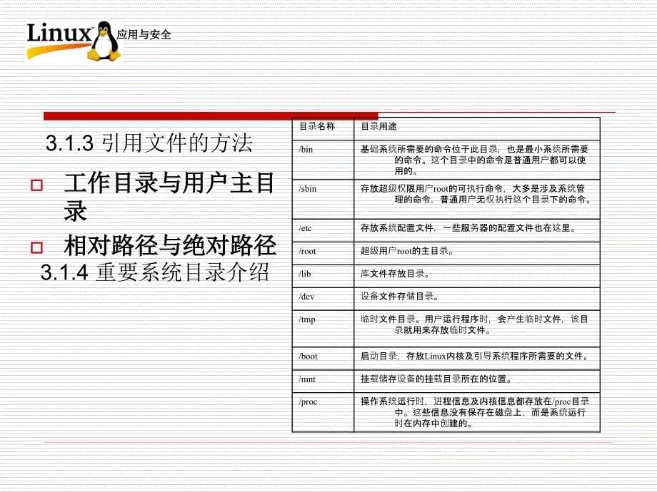 Linux操作系统应用与安全-电子教案-李贺华 第3章 文件与目录的管理_第5页