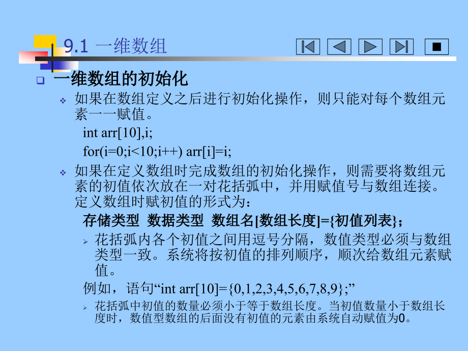 C语言程序设计　教学课件 ppt 作者 王煜 等 第9章 数组类型_第4页