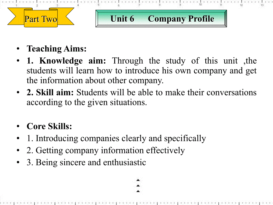 商务英语口译教程 教学课件 ppt 作者 李鸿杰 王建华 主编 Unit 6 Company Profile _第3页