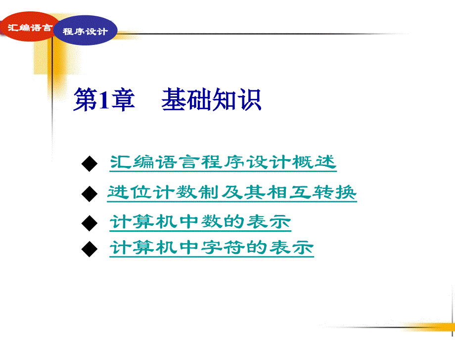 《汇编语言程序设计》电子教案-葛建梅 第1章_第1页