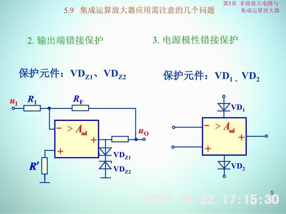 低频电子线路 教学课件 ppt 作者 刘树林 程红丽 5-9集成运算放大器应用需注意的几个问题_第5页