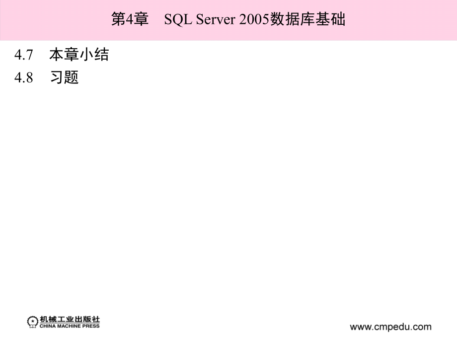 数据库原理与应用 SQL Server 2005  教学课件 ppt 作者 廖瑞华 4_第4章　SQL Server 2005数据库基础  _第4页