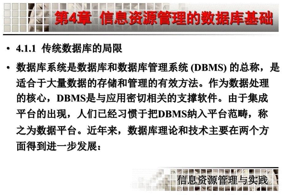 信息资源管理与实践 教学课件 ppt 作者 周苏 信息资源管理-第4章 数据库基础-1_第5页