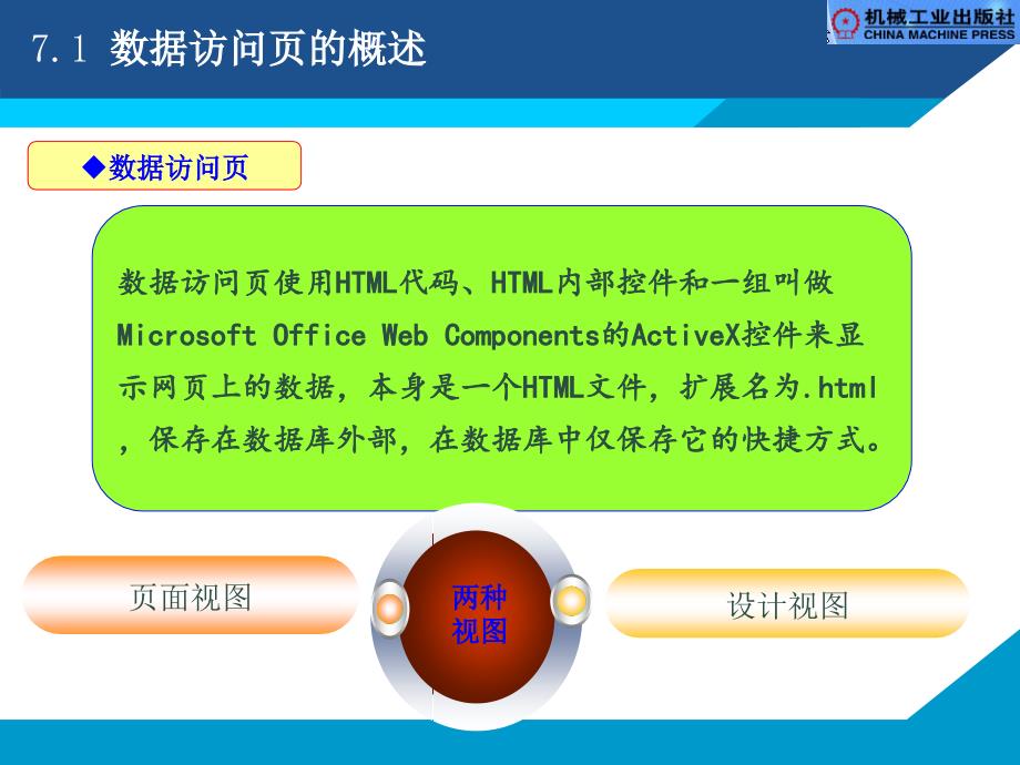 Access数据库实用教程  教学课件 ppt 作者 骆耀祖 PPT 第七章 数据访问页_第3页