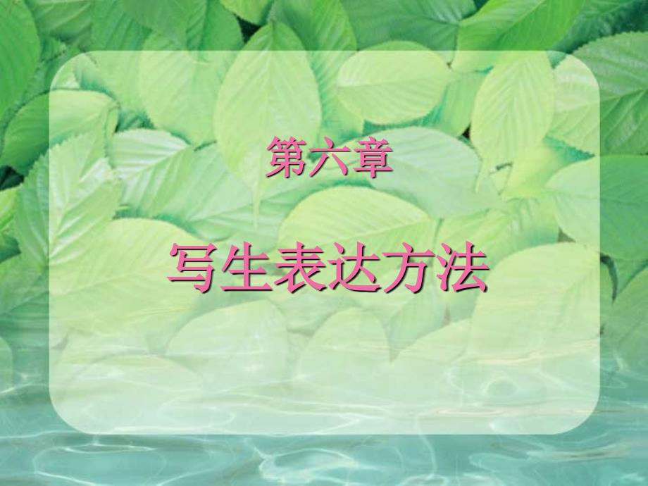 设计写生与实训-电子教案-孙志学 第6章 写生表达方法_第1页