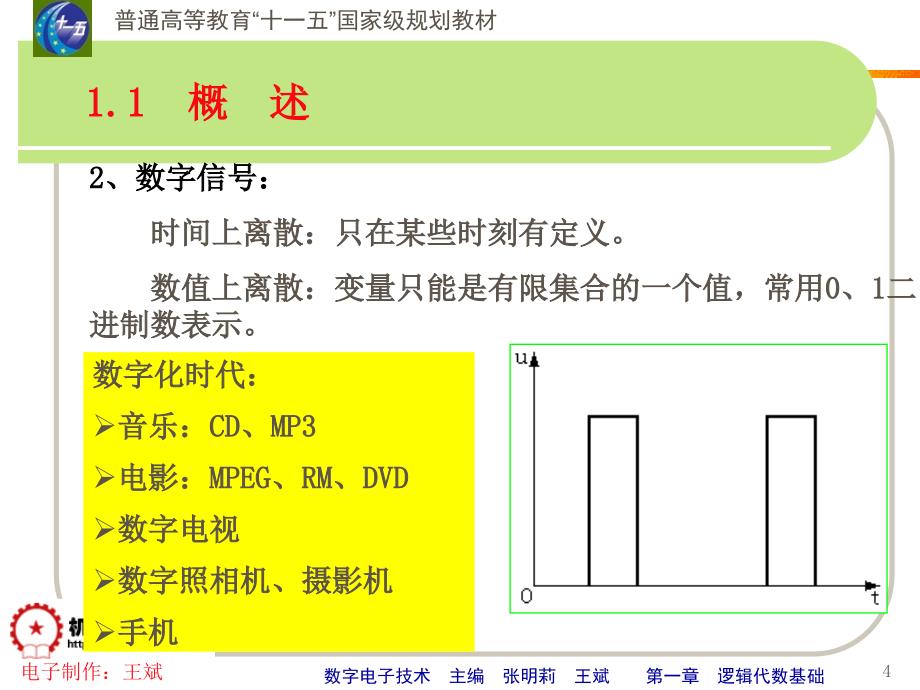 数字电子技术 教学课件 ppt 作者 张明莉 ch1.1_第4页