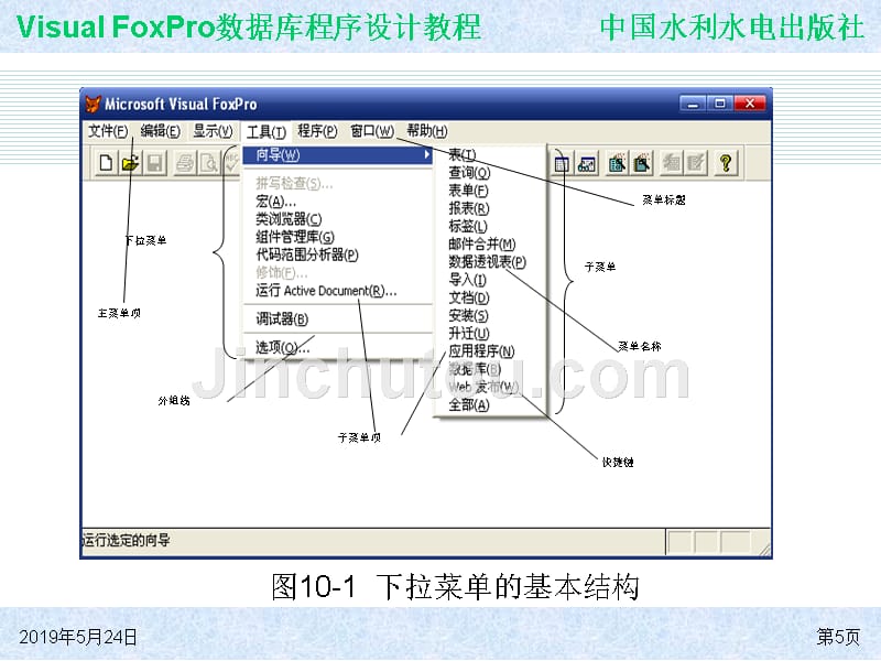 《Visual FoxPro数据库程序设计教程》-王凤领-电子教案与案例 第10章 菜单设计_第5页