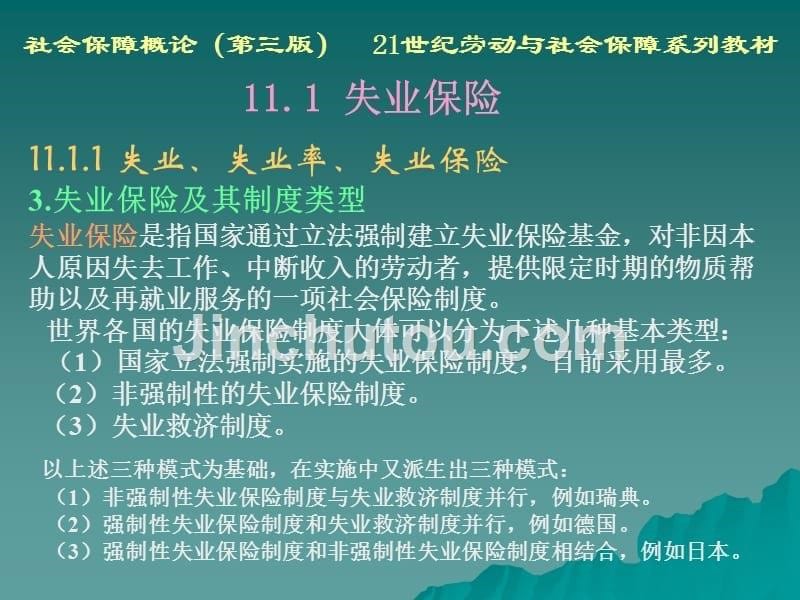 社会保障概论（第三版）（21世纪劳动与社会保障系列教材；“十一五”国家级规划教材） 教学课件 ppt 作者 孙光德 董克用 011第11章 就业社会保障_第5页