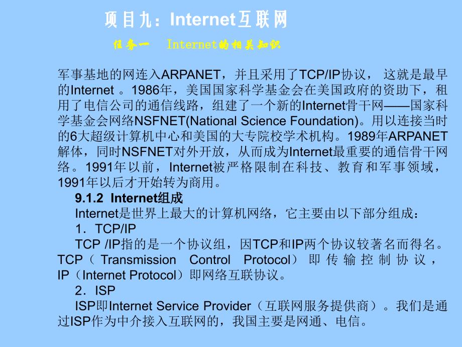 《计算机应用基础（Windows XP+Office 2003）》-李满-电子教案 项目九：Internet互联网_第2页