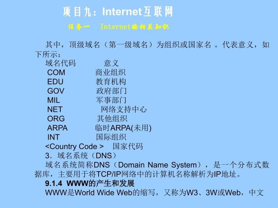 《计算机应用基础（Windows XP+Office 2003）》-李满-电子教案 项目九：Internet互联网_第5页
