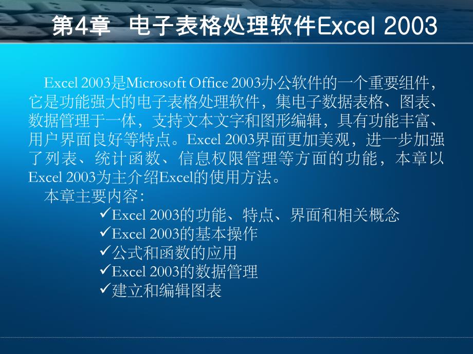 大学计算机基础-电子教案-钟志水 第4章 电子表格处理软件Excel2003_第2页