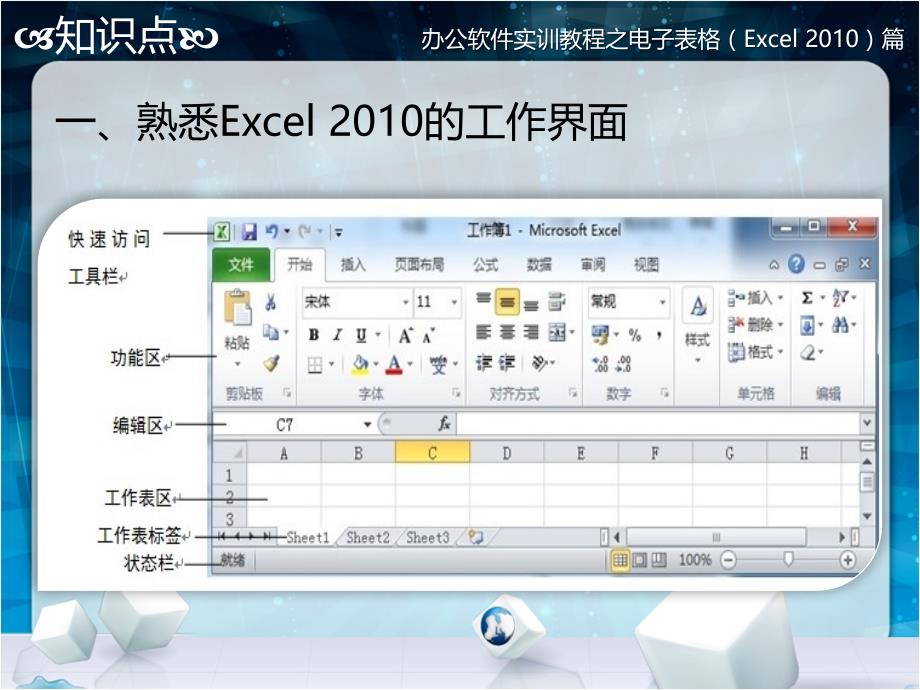 办公软件实训教程 第二版  教学课件 ppt 作者 陈颖 2 Excel 2010 Excel 案例1“我”的与众不同——Excel图形界面_第4页