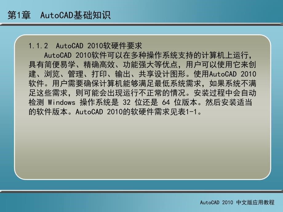 AutoCAD 2010中文版应用教程 第2版 教学课件 ppt 作者 刘瑞新 课件 第1章  AutoCAD基础知识_第5页