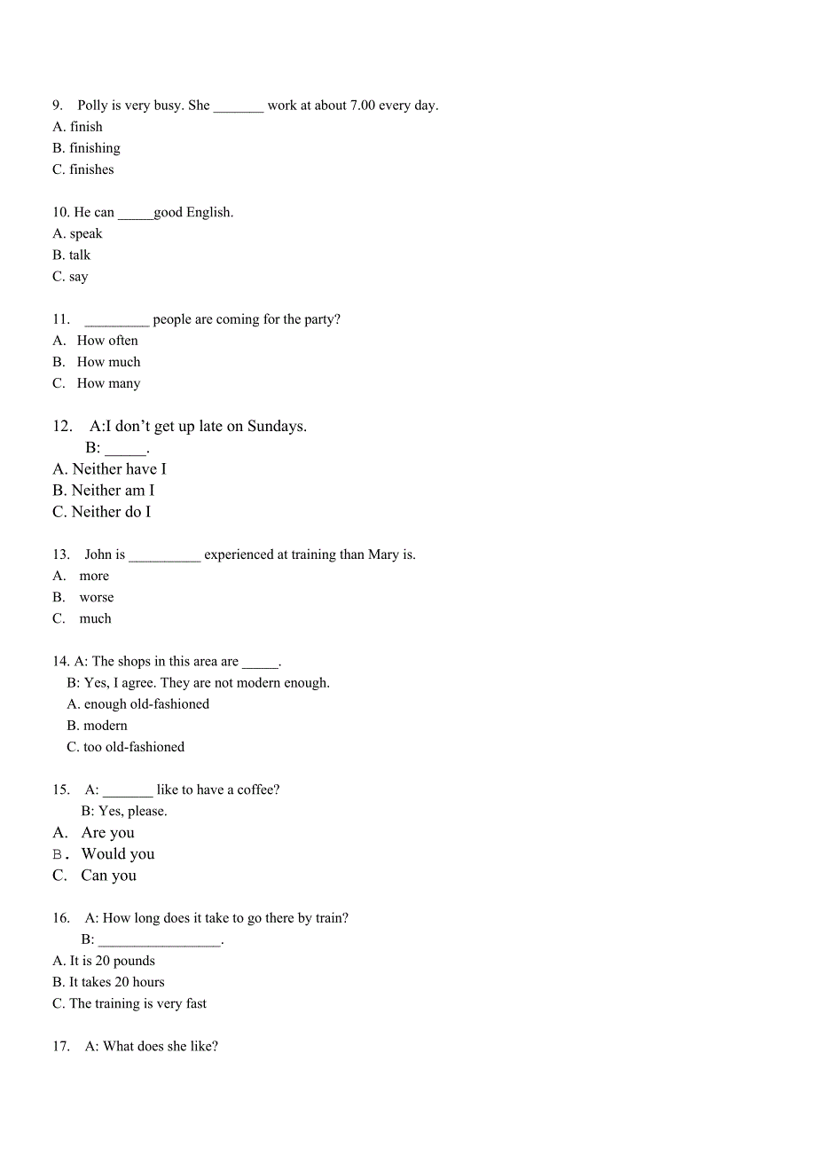 开放英语1 试点期末机考模拟试题(5)_第2页