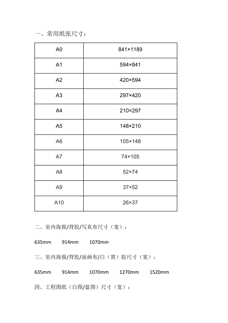 常用纸张尺寸_第1页