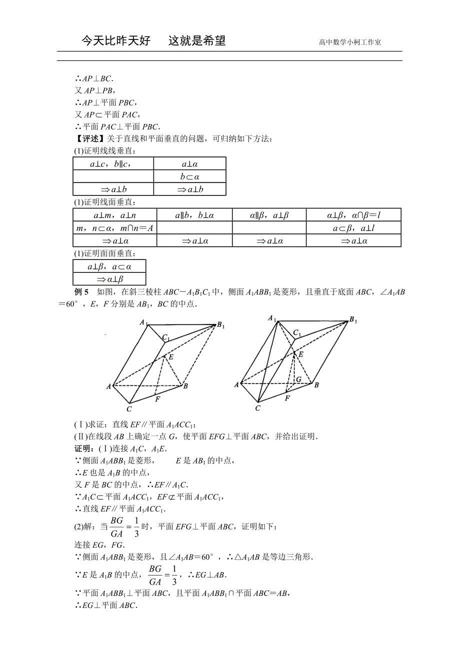 高三数学总复习指导（理科）专题七 立体几何_第5页